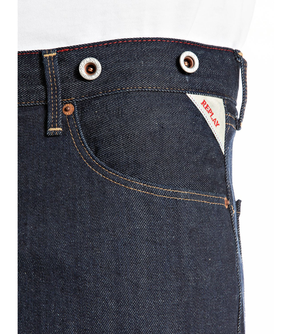 リラックステーパードLUIYS セルビッジインディゴデニム 詳細画像 ダークブルー 6